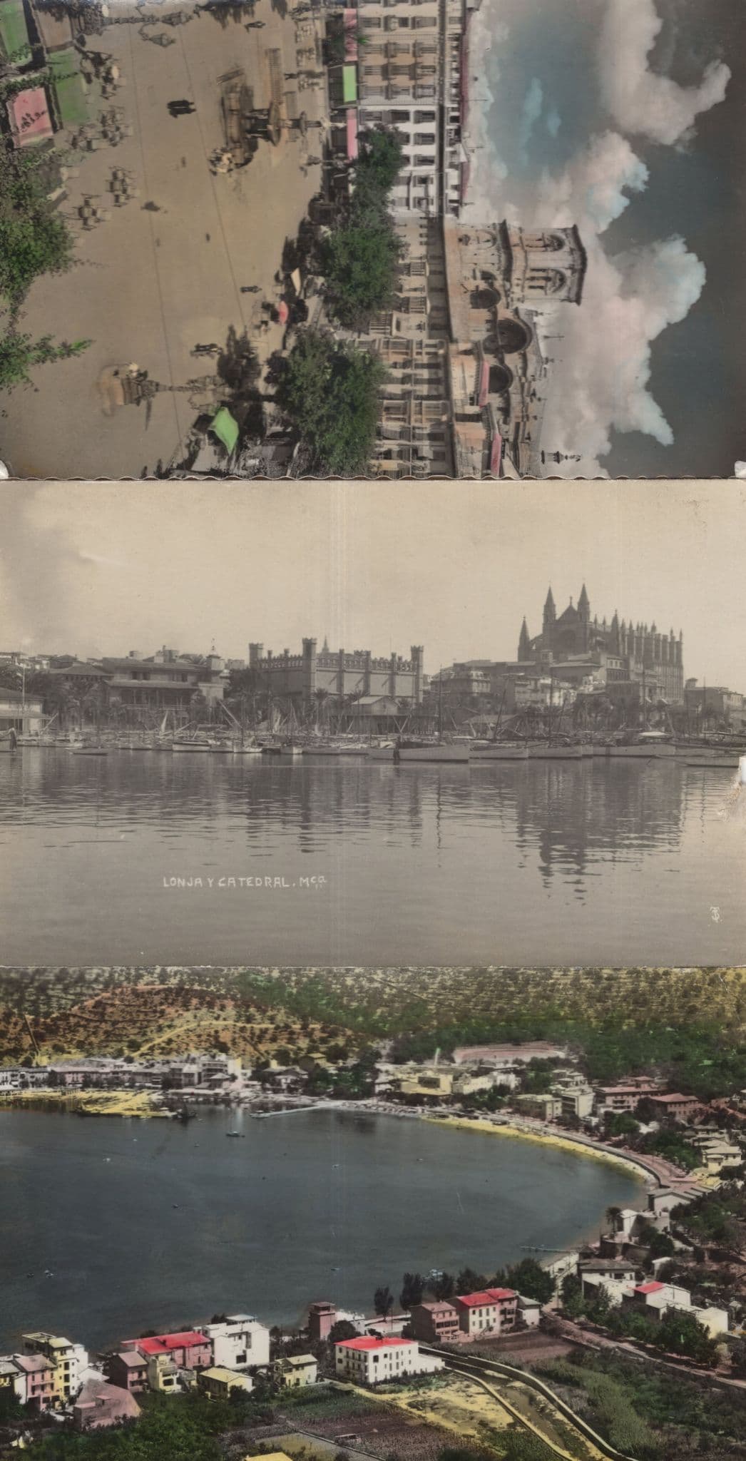 Lonja Cathedral Boats Mallorca Spain 3x Old Real Photo Postcard