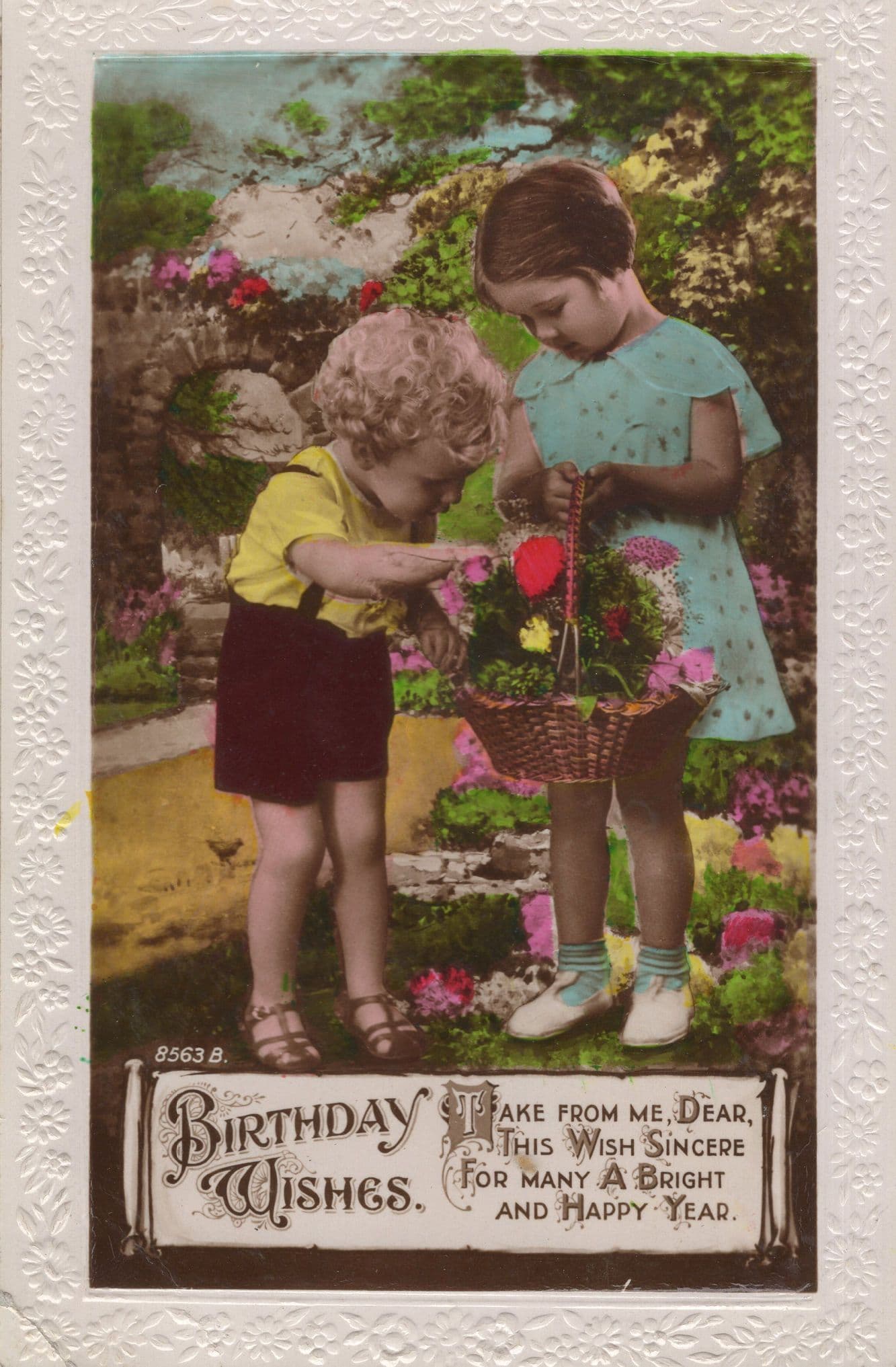 Look At My Flower Basket Gardening Training RPC Greetings Postcard