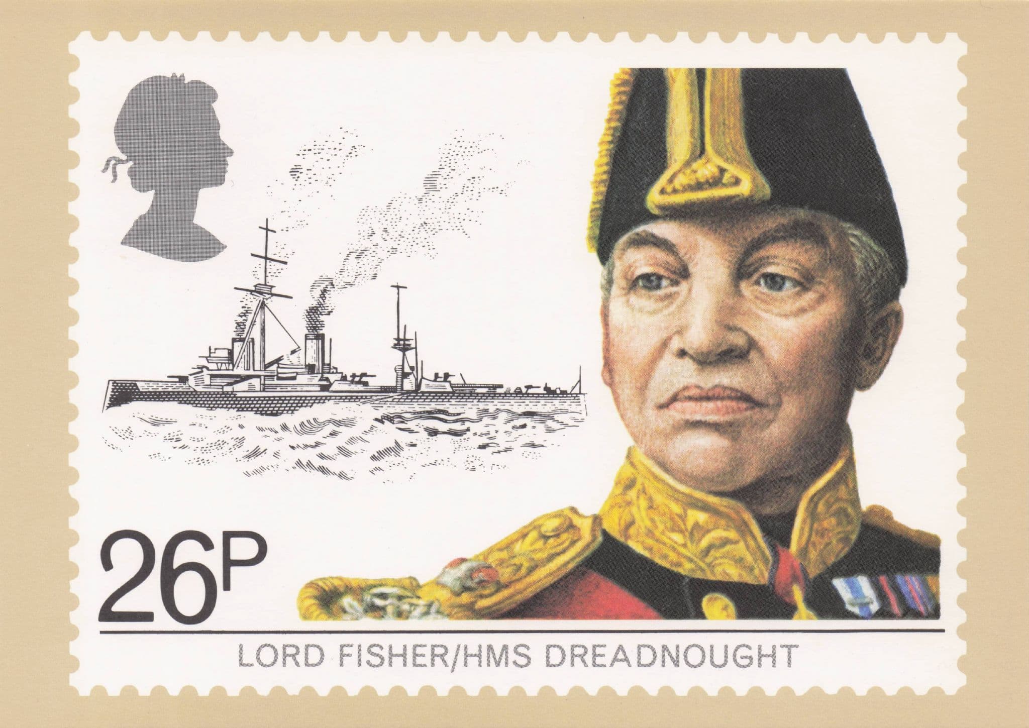 Lord Fisher HMS Dreadnought Ship Royal Mail Ltd Edn Stamp Postcard