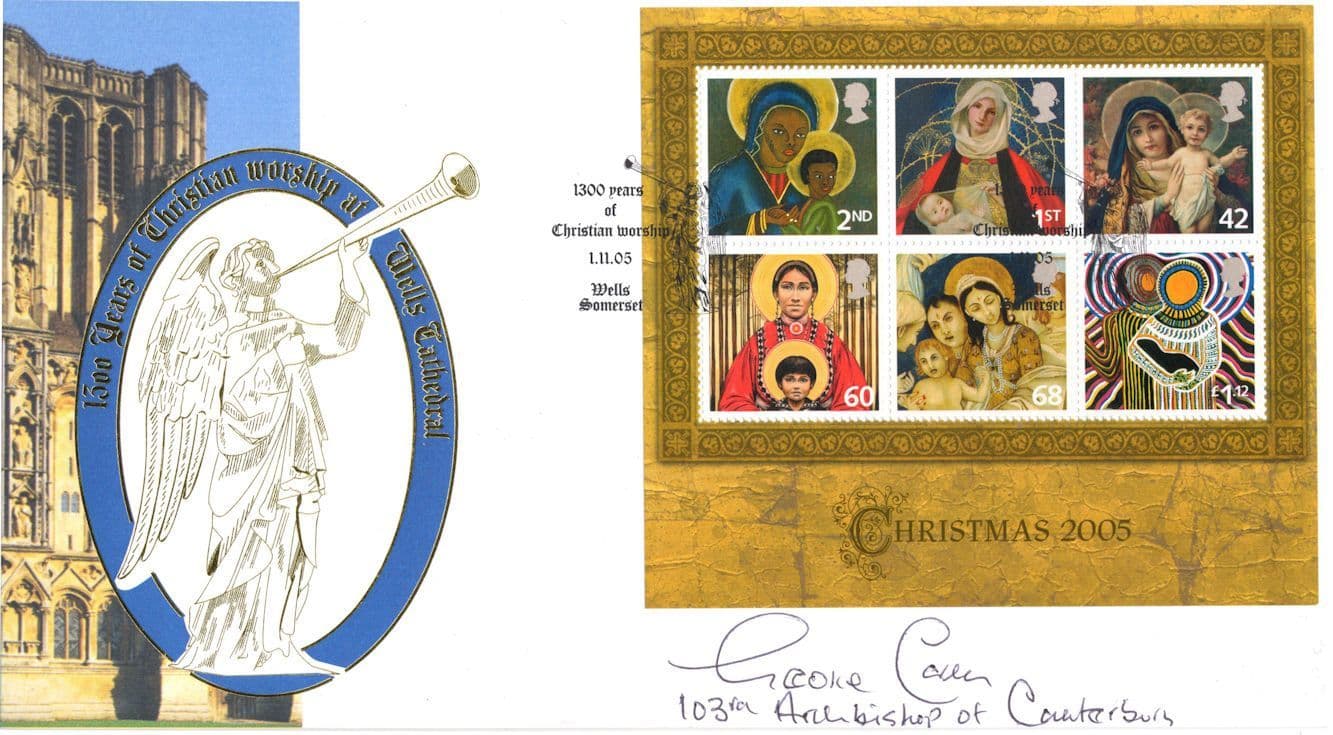 Lord George Carey Canterbury Arch Bishop Christmas 2008 Hand Signed FDC