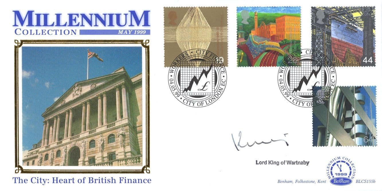 Lord King Of Wartnaby London City Finance Benham Hand Signed FDC