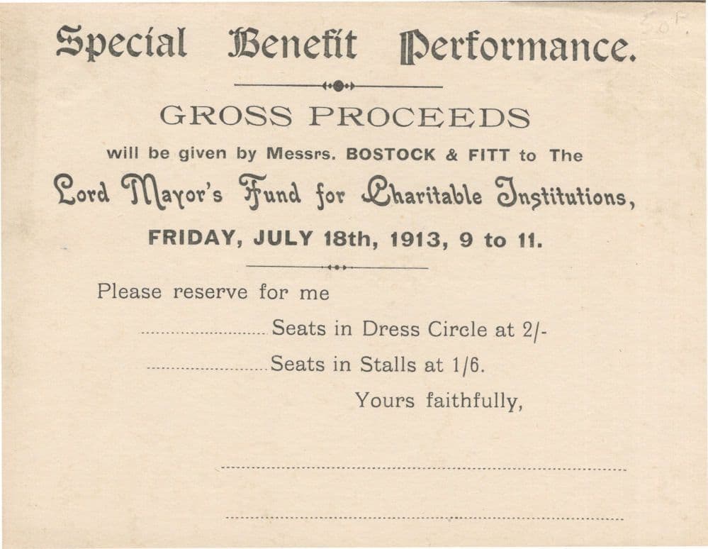 Lord Mayor 1913 Concert Performance Norwich Theatre Postcard