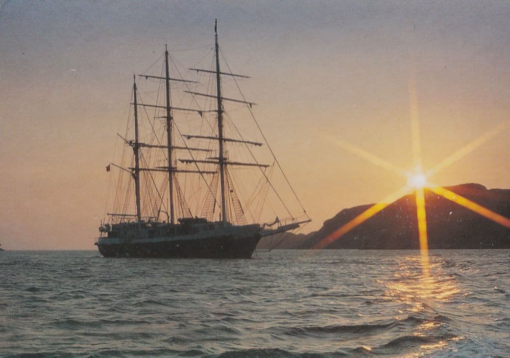 Lord Nelson Ship Sunset at Kinlochbervie Scotland FDC Postcard