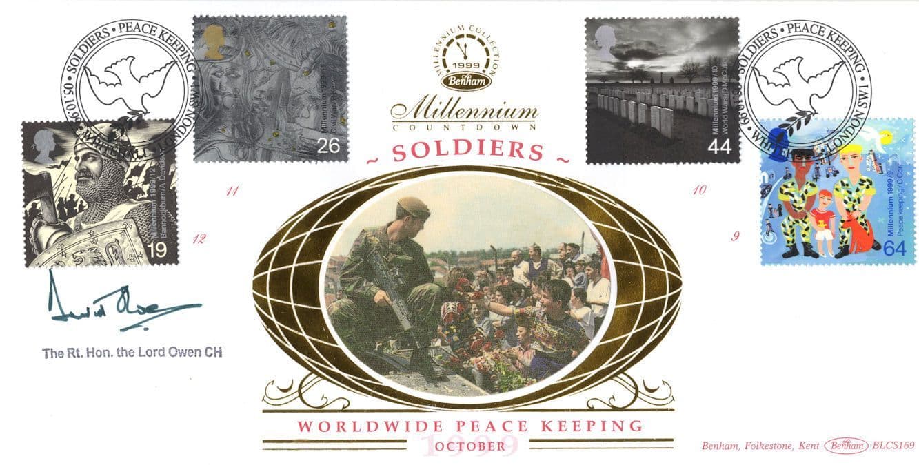 Lord Owen Labour MP Politics Millennium Soldiers Hand Signed FDC