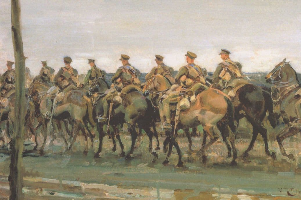 Lord Strathcona's Horse Alfred Munnings Military Painting Postcard
