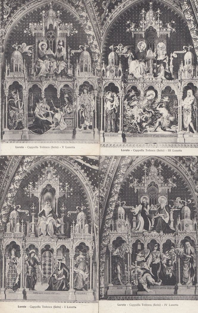 Loreto Cappella Tedesca Seitz Lunetta 4x Religious Old Postcard s