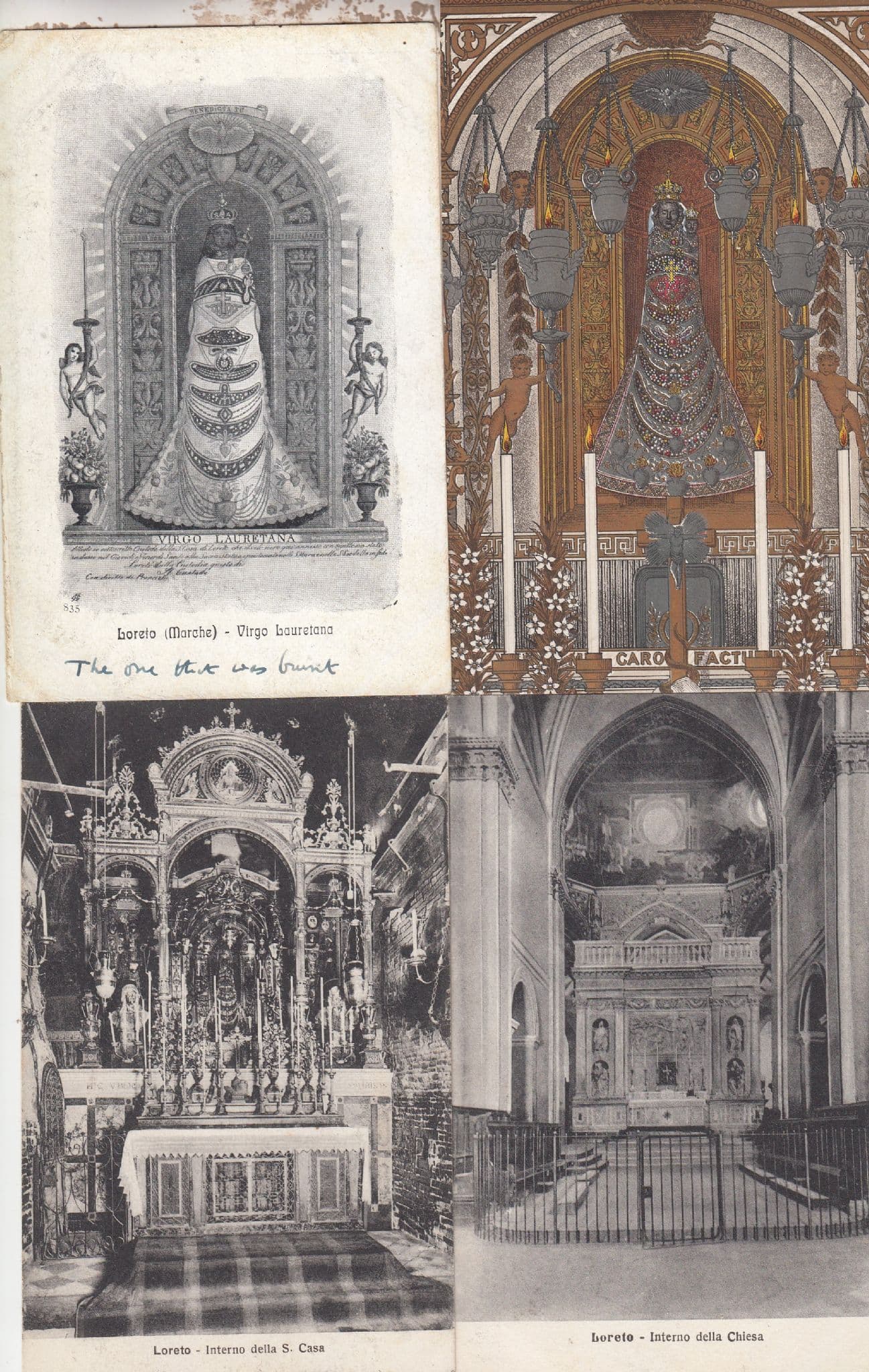 Loreto Virgio Lauretana Mary Holy Vierge Chiesa Eglise 4x Postcard s