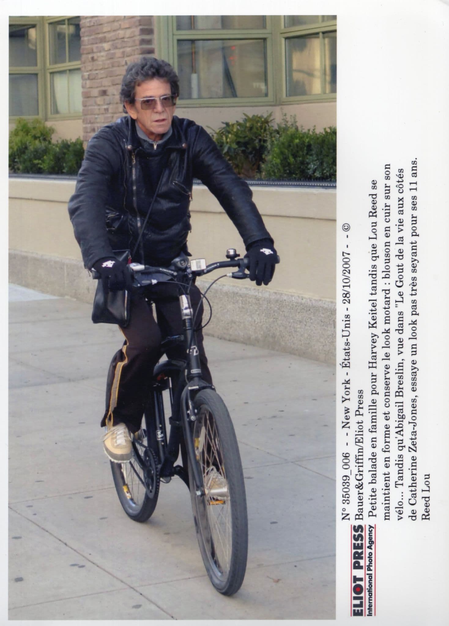 Lou Reed Harvey Keitel Motorbike 10x8 PB French Press Photo