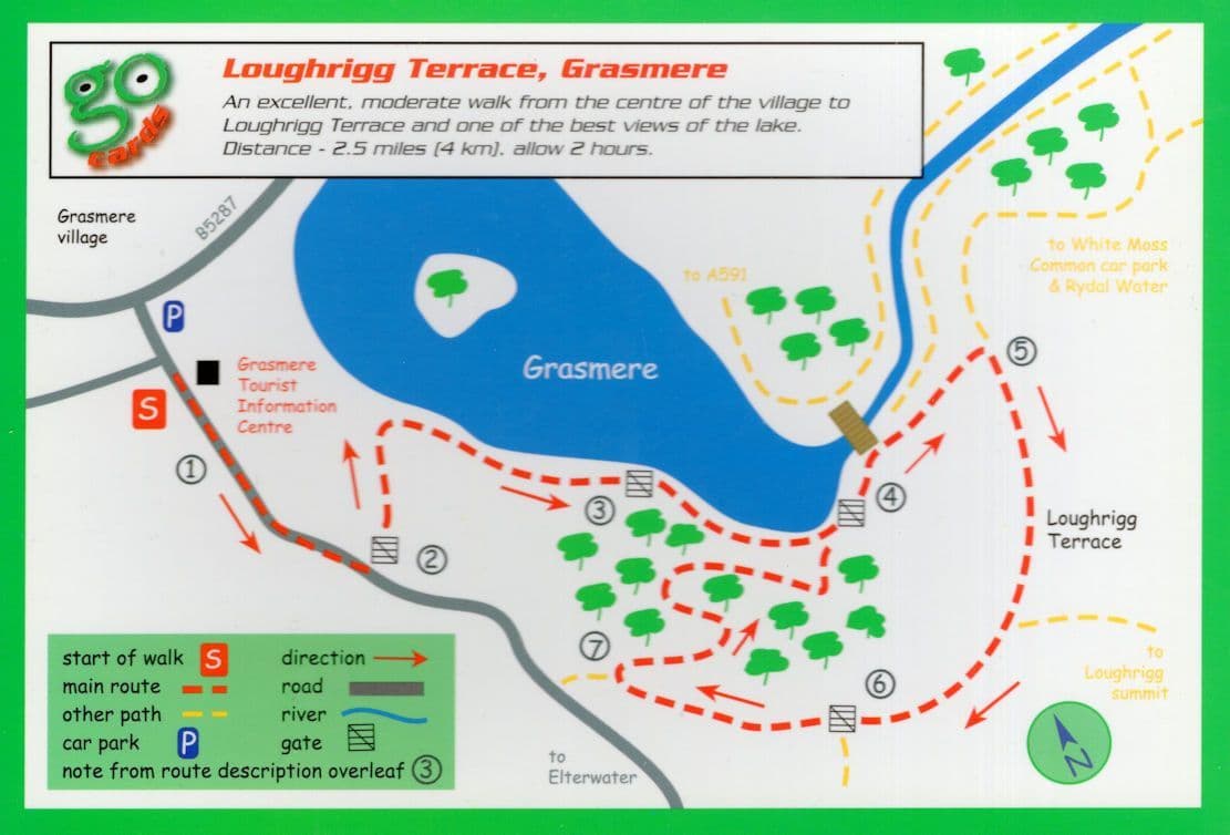 Loughrigg Terrace Grasmere Cumbria Rambling Lake District Postcard