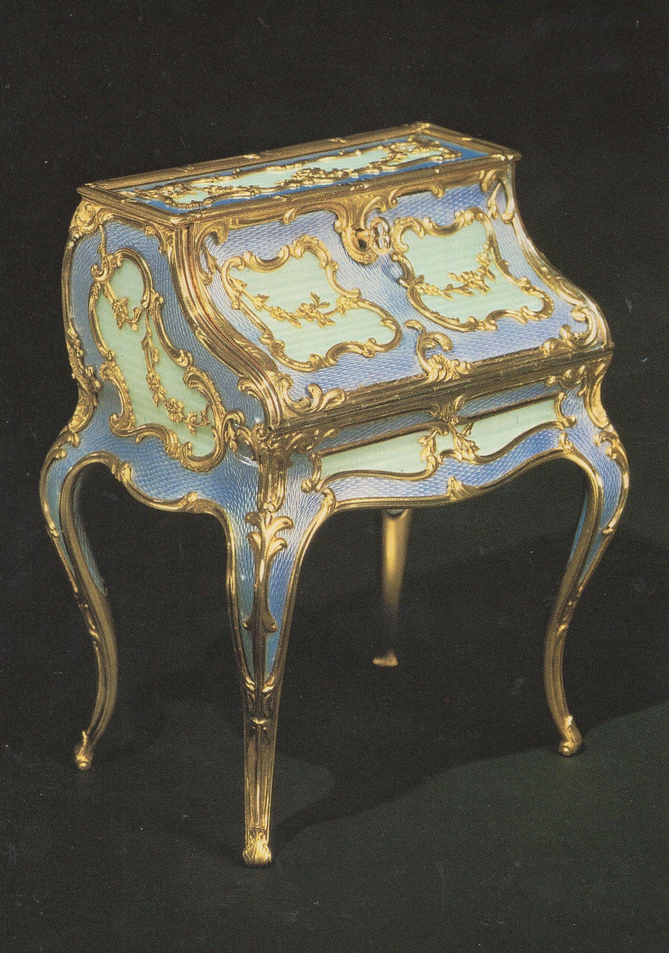 Louis XV Style Enamelled Style Antique Desk Royal Collection Postcard