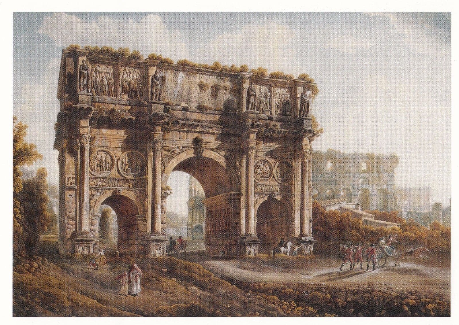 Louise Ducros The Interior Of The Colosseum Italian Art Italy Painting Postcard