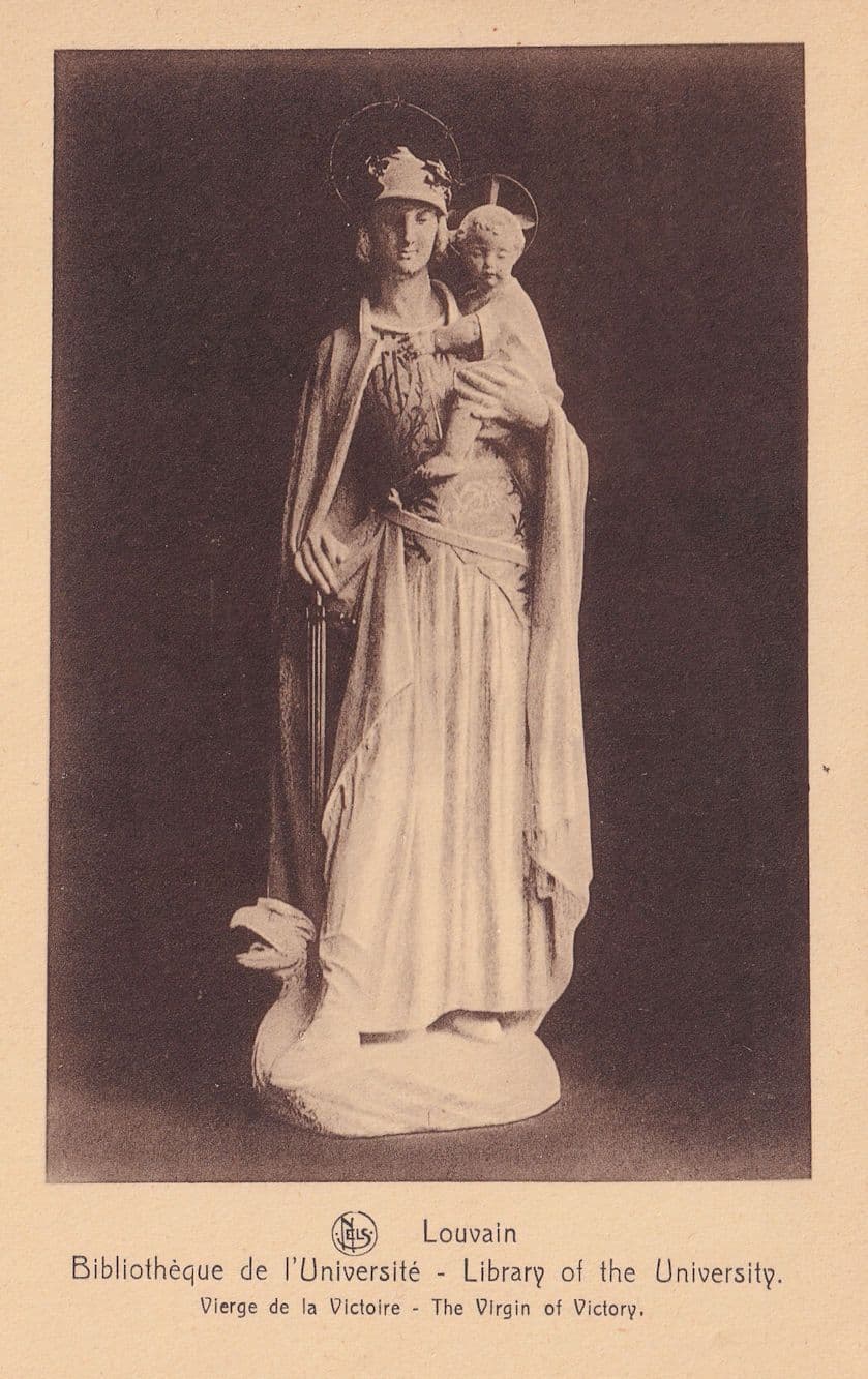 Louvain The Virgin Of Victory Library Statue Postcard