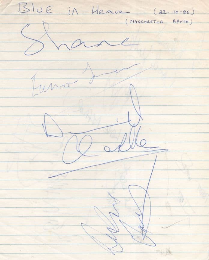 Love Affair Blue In Heaven Double MULTI Hand Signed Pop Autograph s