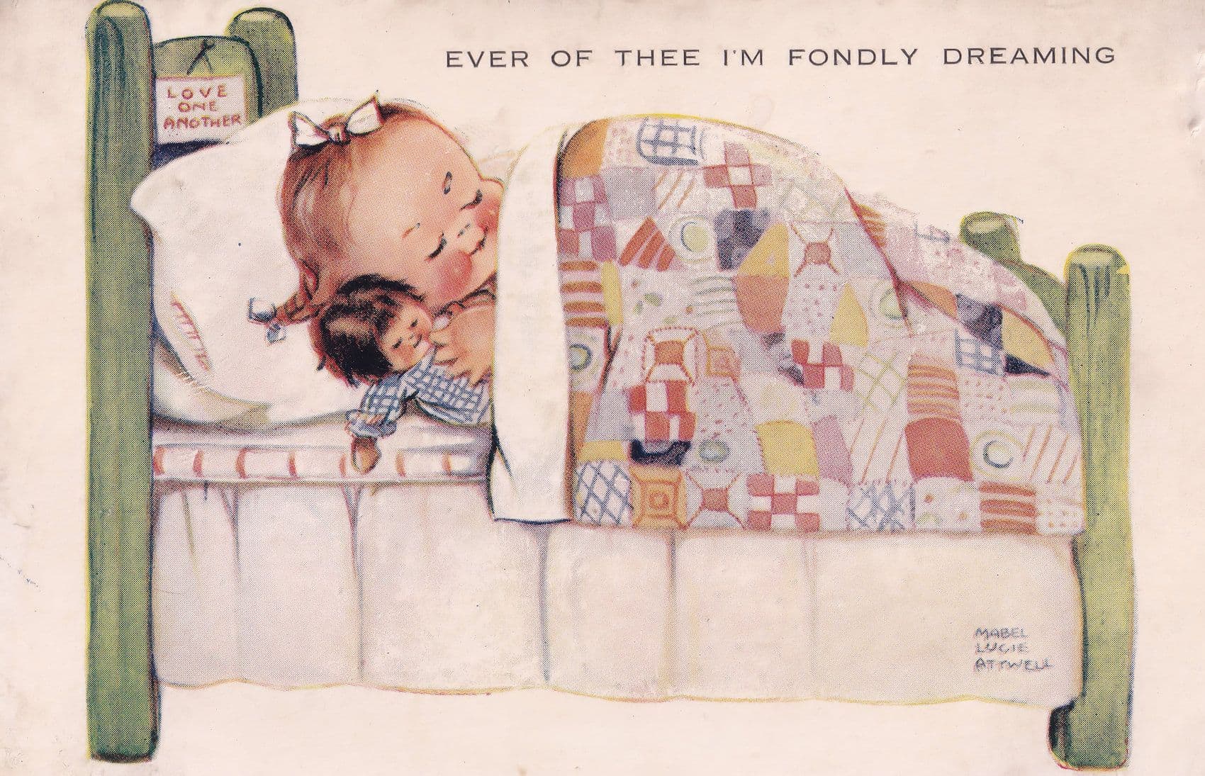 Love Ever of Thee I'm Fondly Dreaming A658 Mabel Lucie Attwell 1920s Postcard