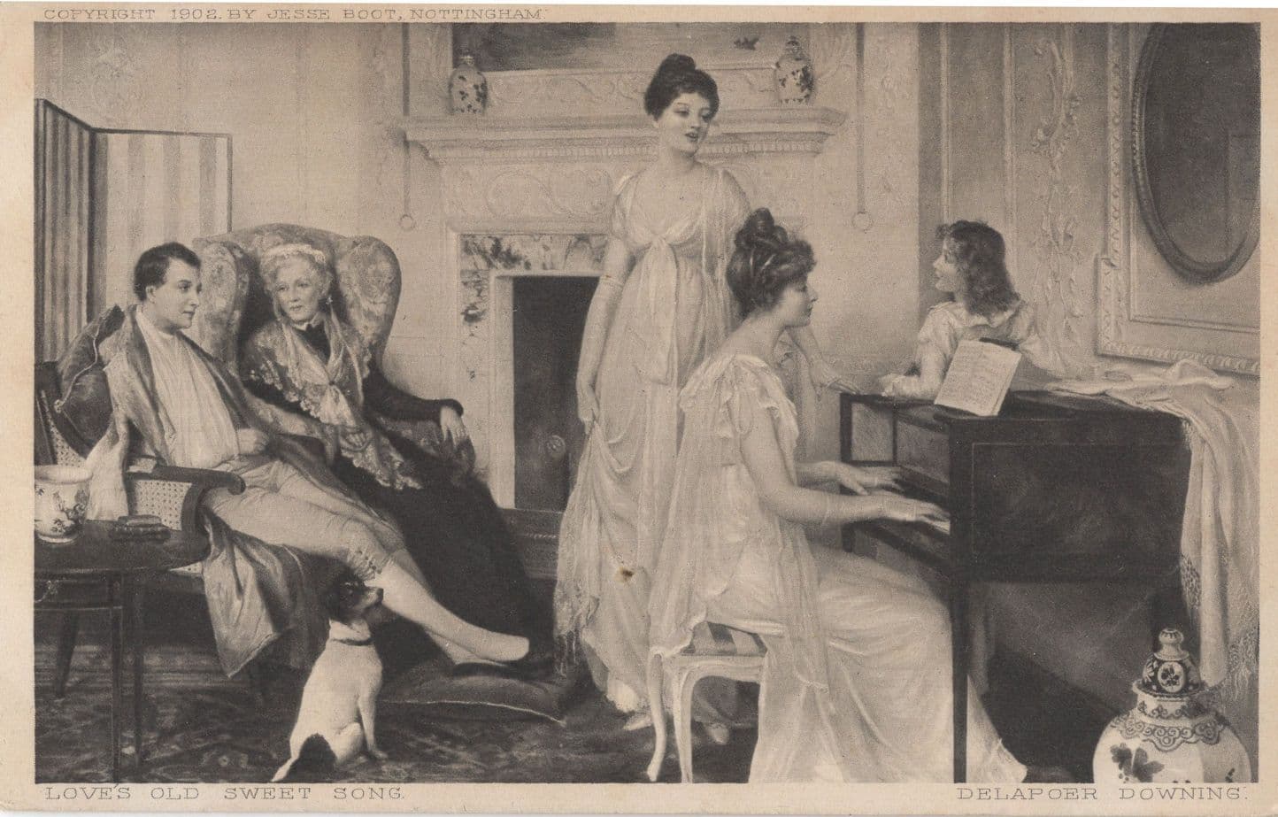 Love's Old Sweet Song Boots The Chemists Antique Piano Postcard