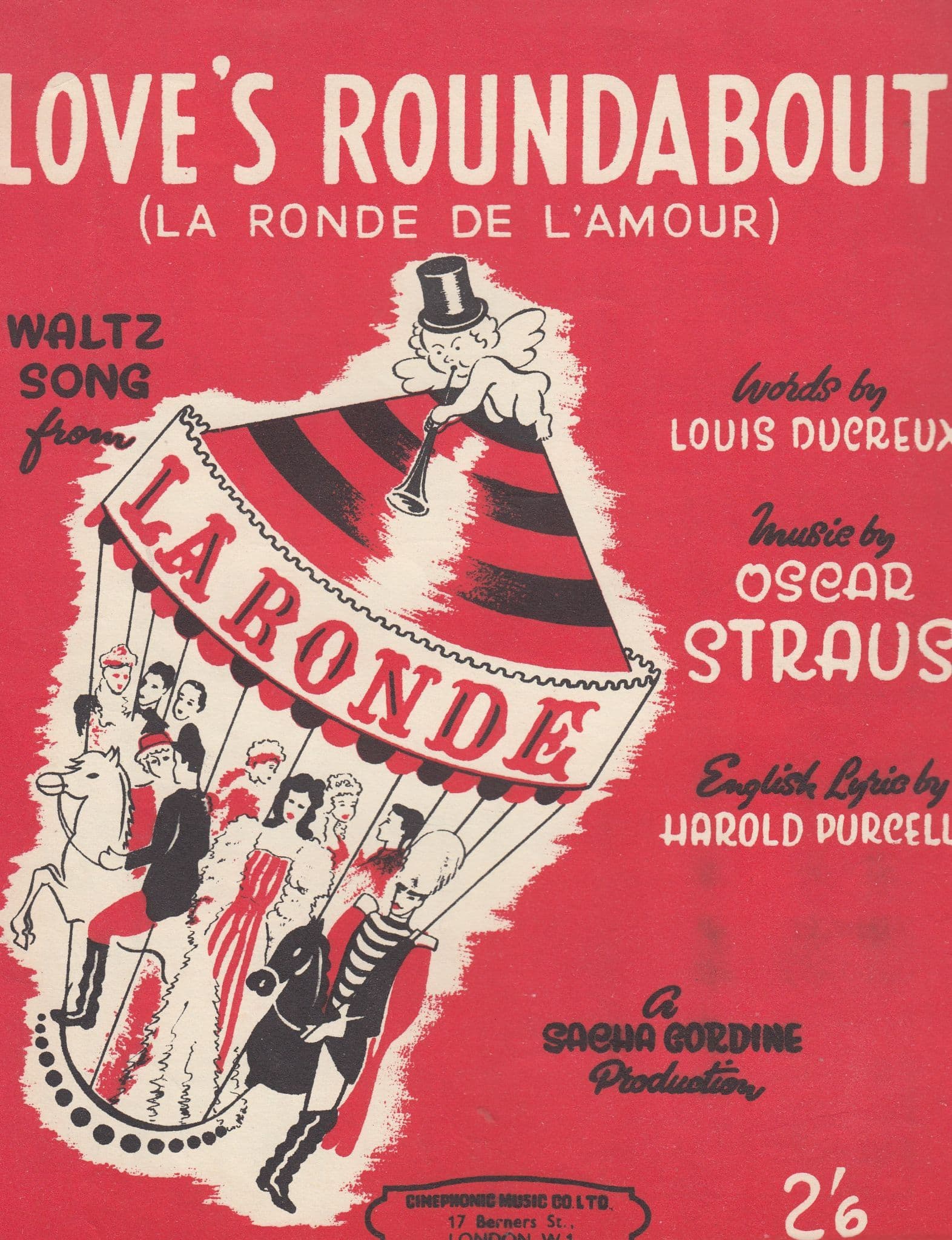 Love's Roundabout Harold Purcell 1950s Sheet Music