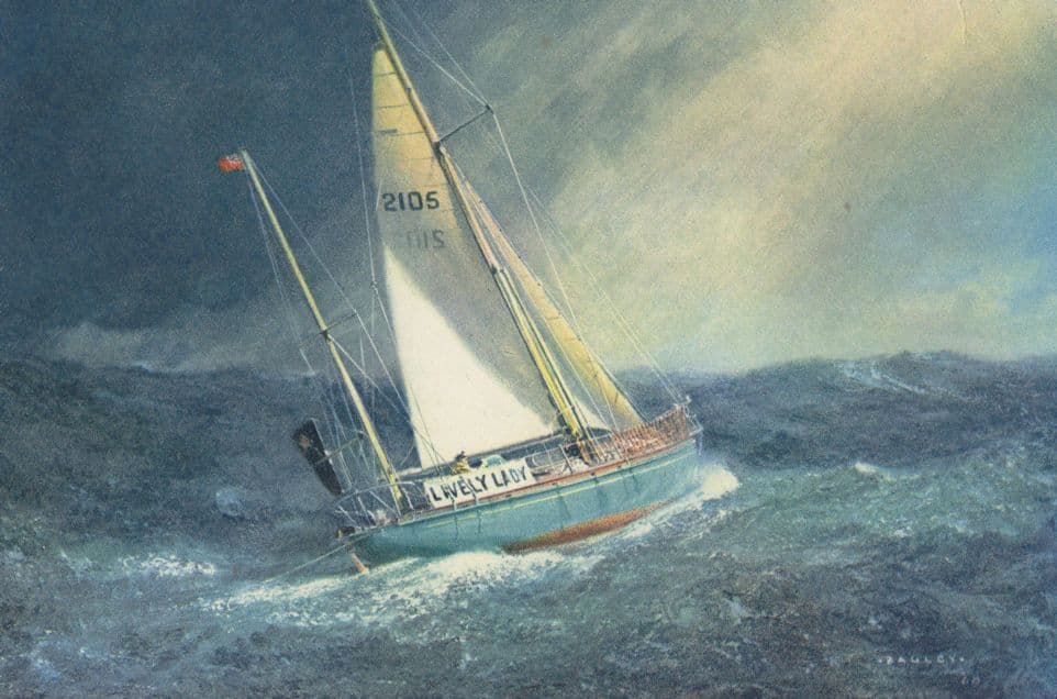 Lovely Lady Sailing Ship Disaster Sinking Postcard