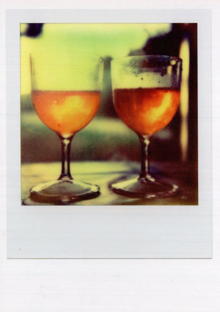 Lovers Old Crystal Wine Glasses Award Analog Film Photo Postcard