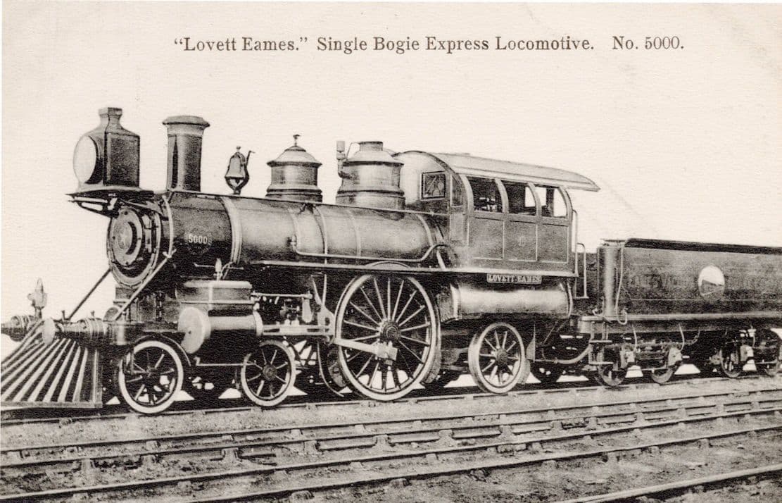 Lovett Eames Single Bogie Express Train Locomotive Old Postcard