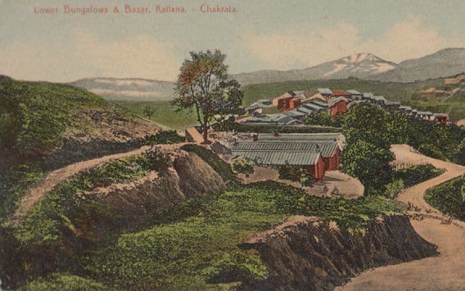 Lower Bungalows Chakrata Kailana Antique Indian Postcard