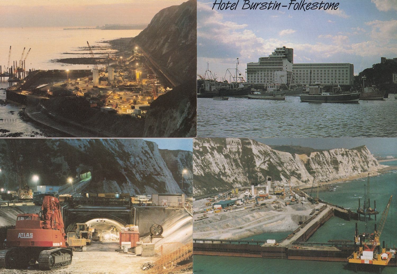 Lower Shakespeare Cliff Site Folkestone Euro Tunnel 4x Postcard s