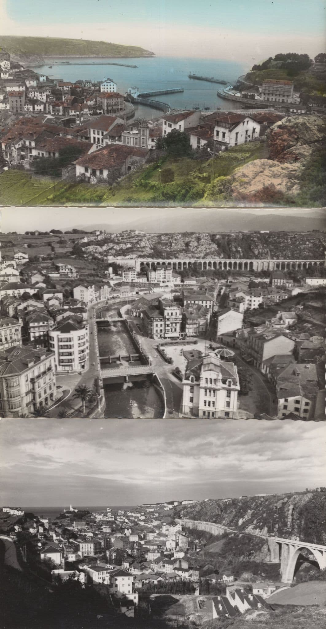 Luarca Spain 3x Aerial Real Photo Spanish Old Postcard s