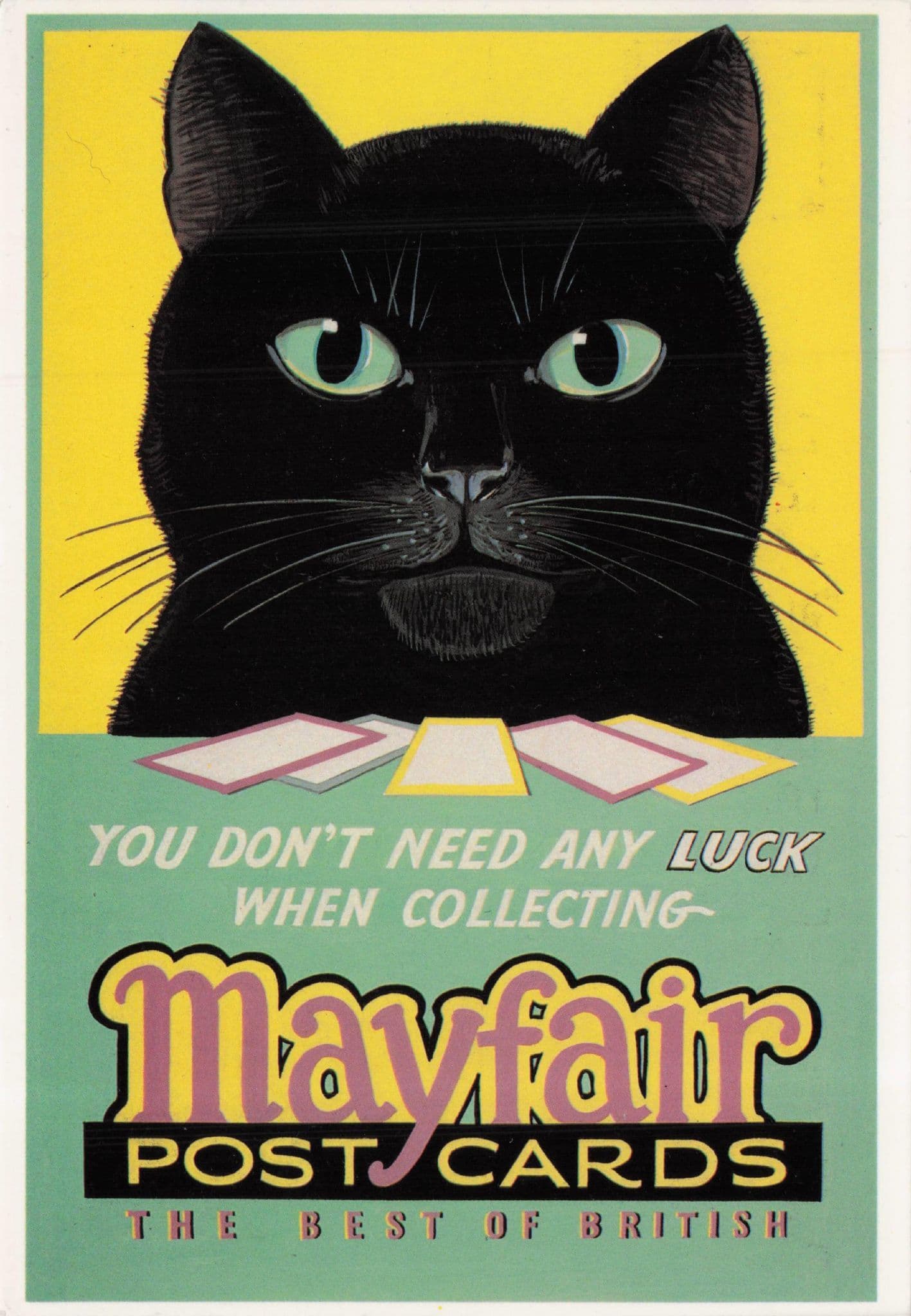Lucky Black Cat Mayfair Card Collecting Best Of British Poster Postcard