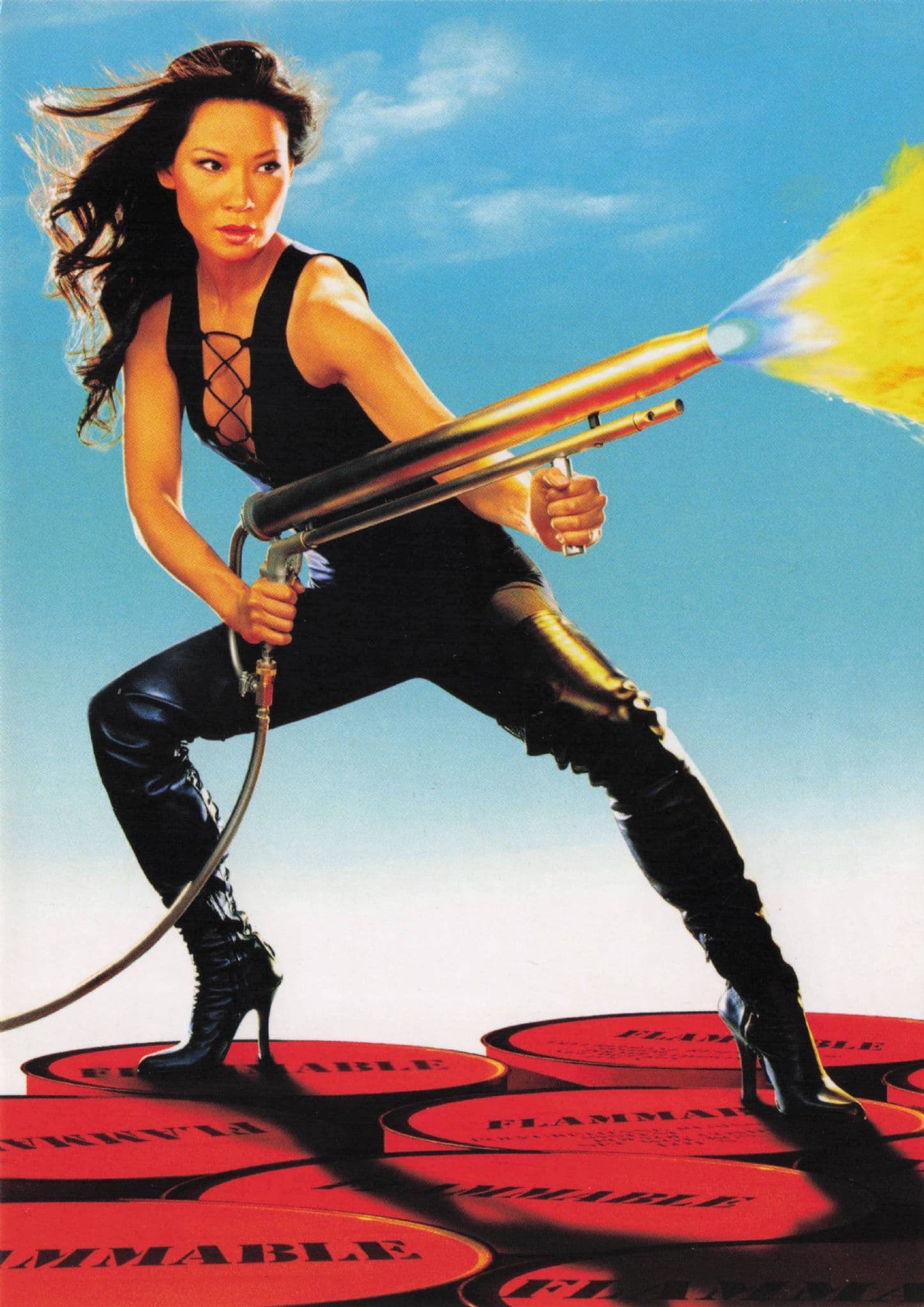 Lucy Liu Charlie's Angels Film Flamethrower Premiere Postcard