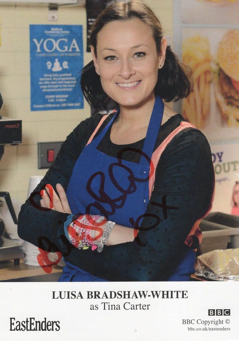 Luisa Bradshaw White as Tina Carter Eastenders Hand Signed Cast Card