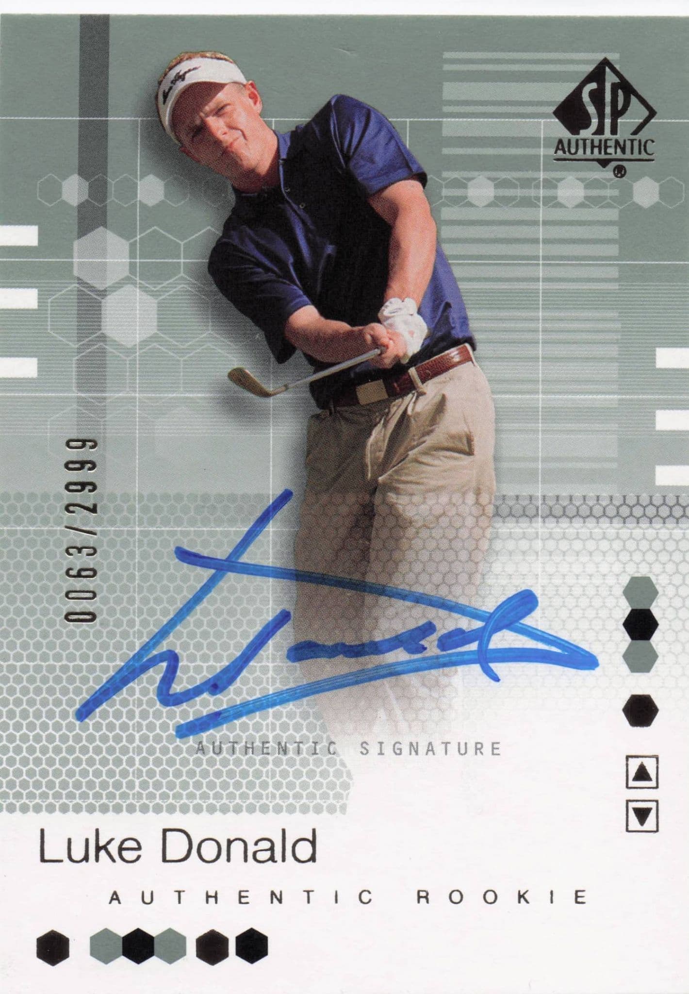 Luke Donald Authentic Rookie 2002 Golf SP Hand Signed Autograph Card
