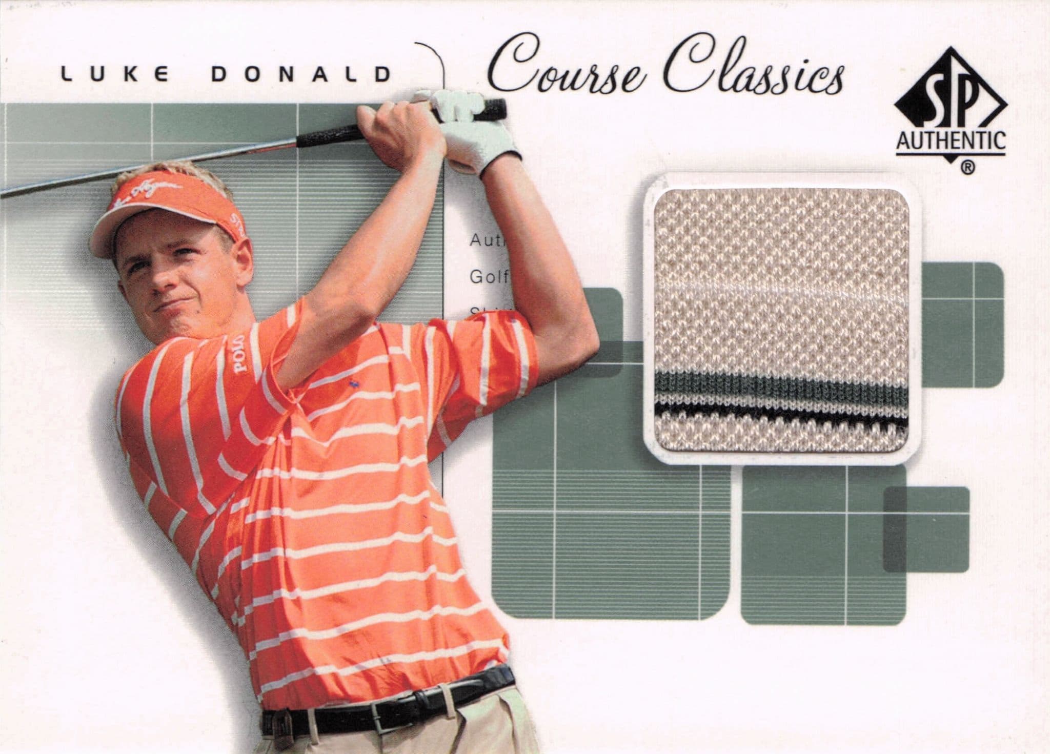 Luke Donald Course Classics 2002 Authentic Worn PGA Tour Golf Shirt Card