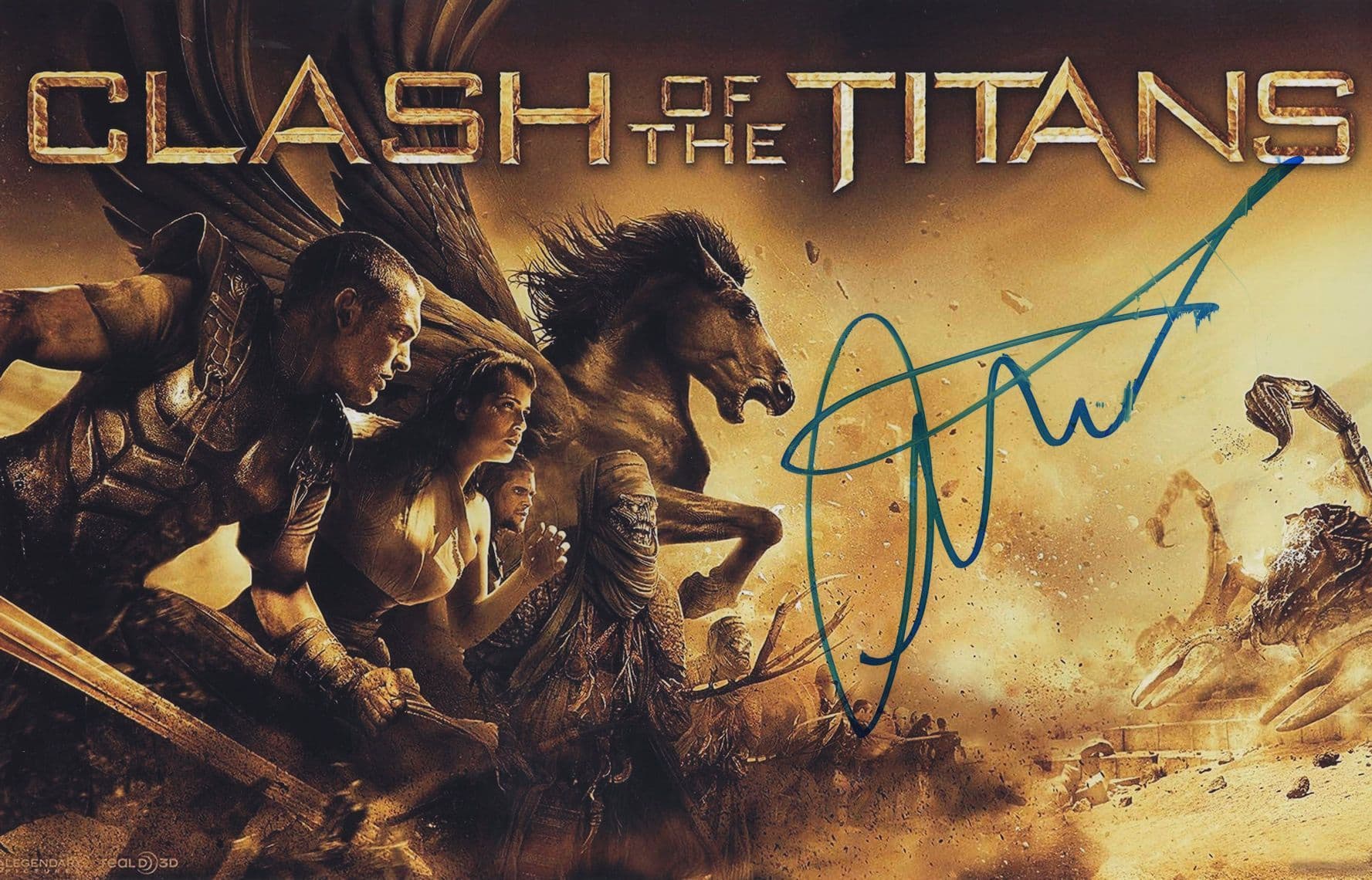 Luke Evans Clash Of The Titans 12x8 Giant Hand Signed Photo