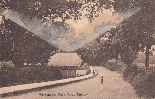 Luton Beds 1914 Antique Whyaxye Park Road War Wartime Postcard
