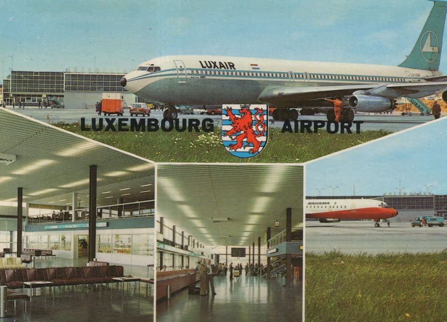 Luxembourg Airport Runway Departure Lounge 1980s Rare Postcard