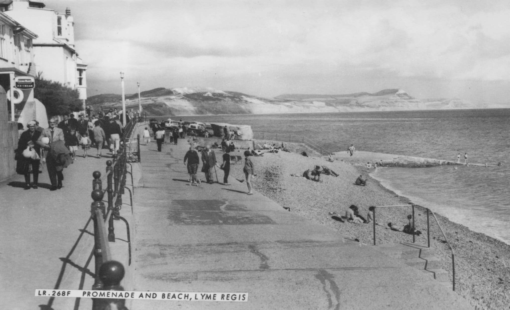 Lyons Maid Ice Cream Sign Old Fashions Lyme Regis Beach Dorset Postcard