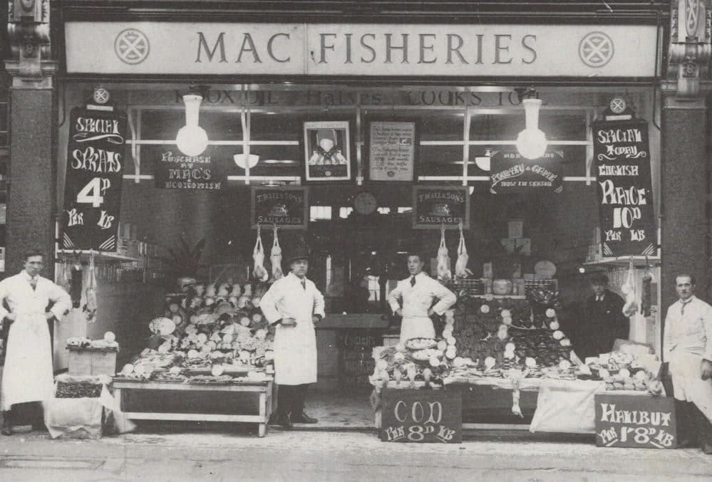 Mac Fisheries Fish Shop at Romford Essex Postcard