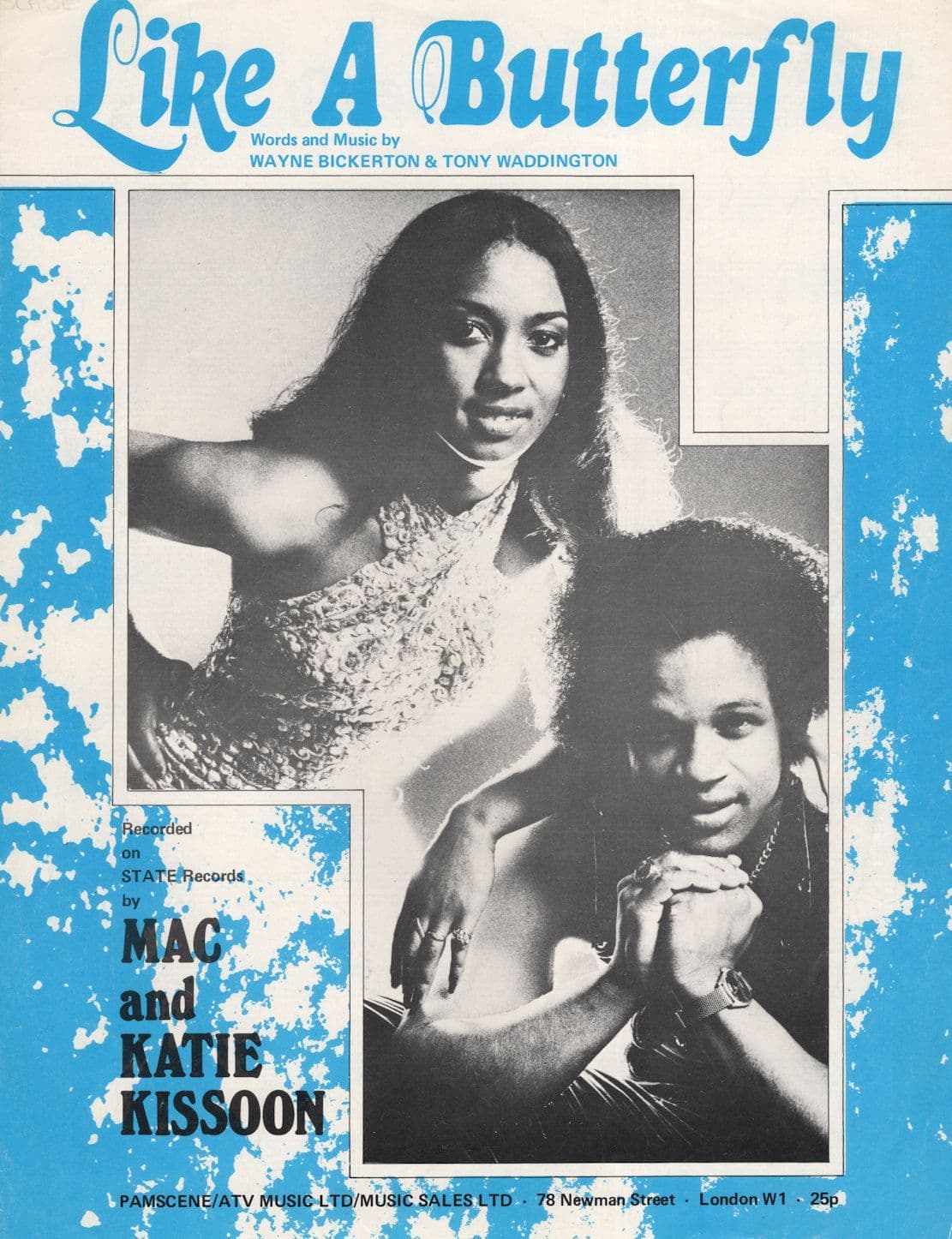 Mac & Katie Kissoon Like A Butterfly Disco Soul 1970s Sheet Music