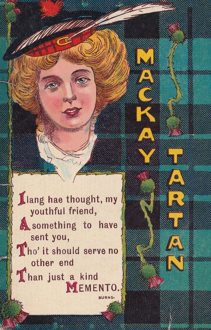 Mackay Tartan Antique Scottish 1910 Comic Postcard