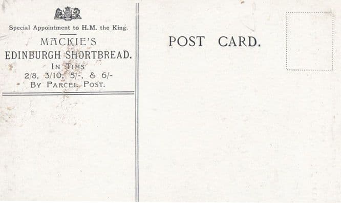 Mackies Edinburgh Shortcake Biscuit Restaurant Scottish Old Advertising Postcard