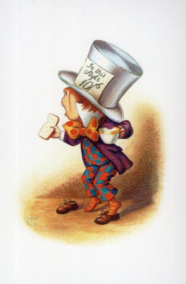 Mad Hatter Speaks to King Alice In Wonderland Book Postcard