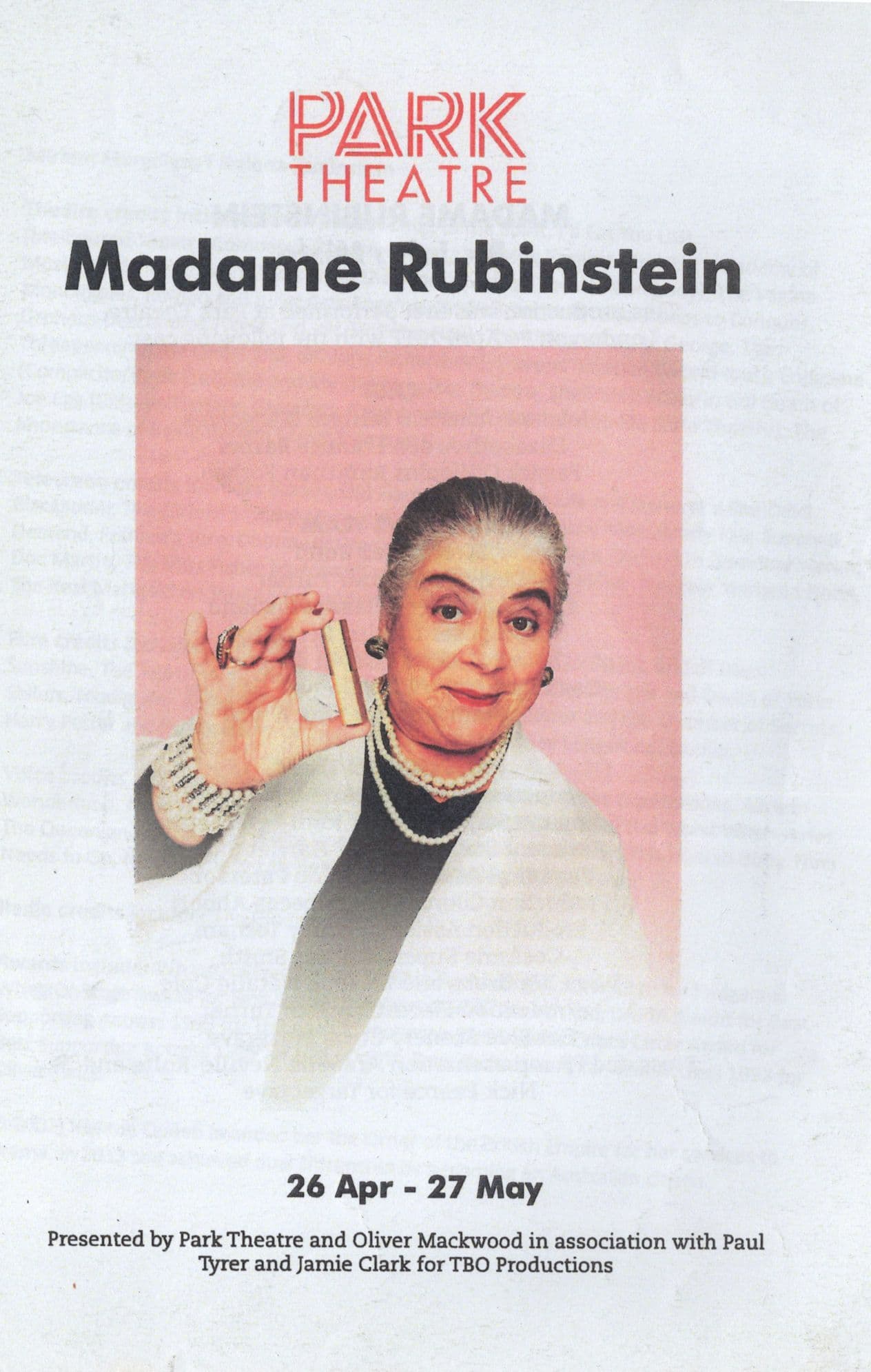 Madame Rubinstein Polish Jewish Cosmetics Irish Theatre Programme