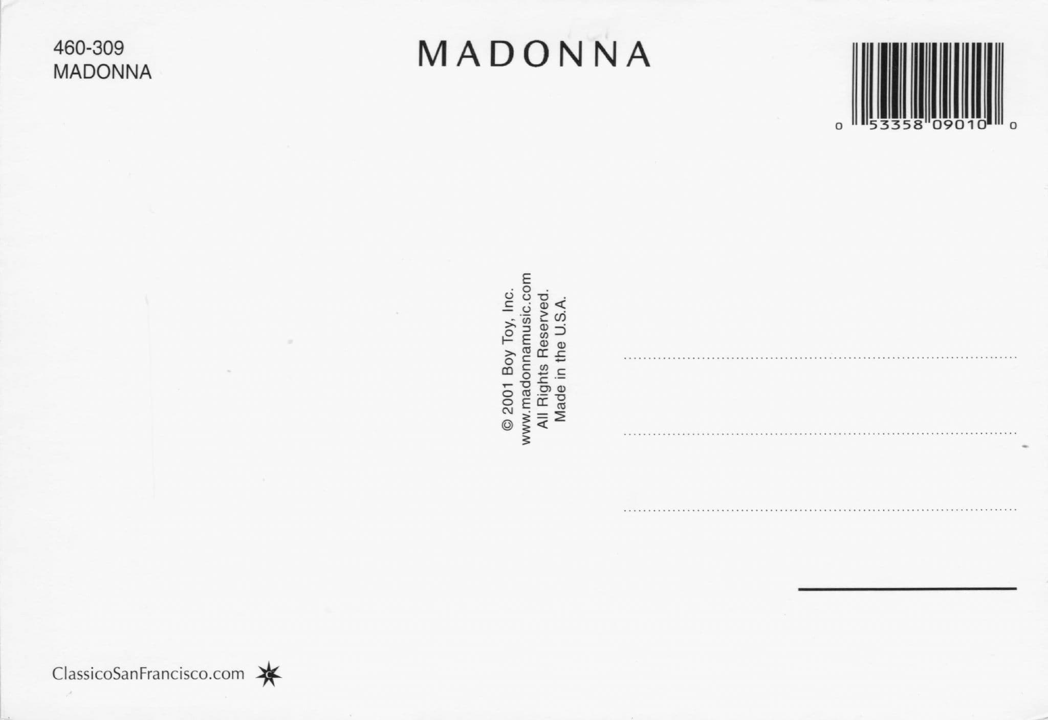 Madonna RARE Classico Official San Fransisco USA Photo Postcard