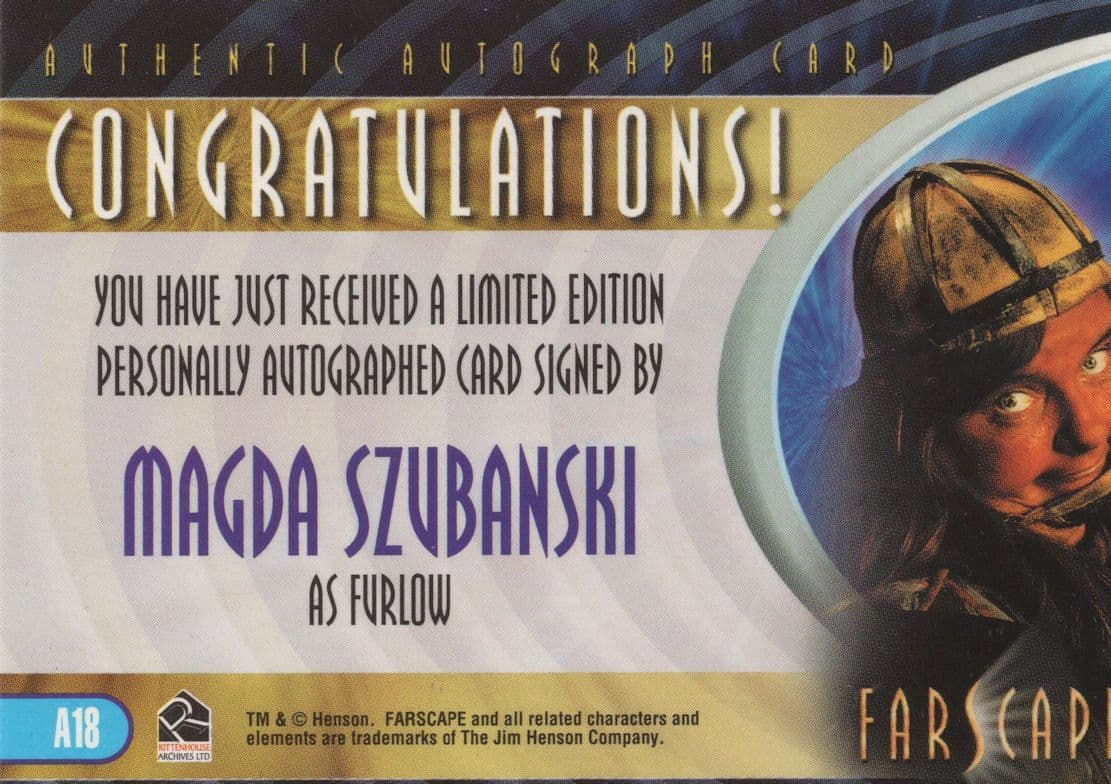 Magda Szubanski Farscape Hand Signed Autograph Card Photo