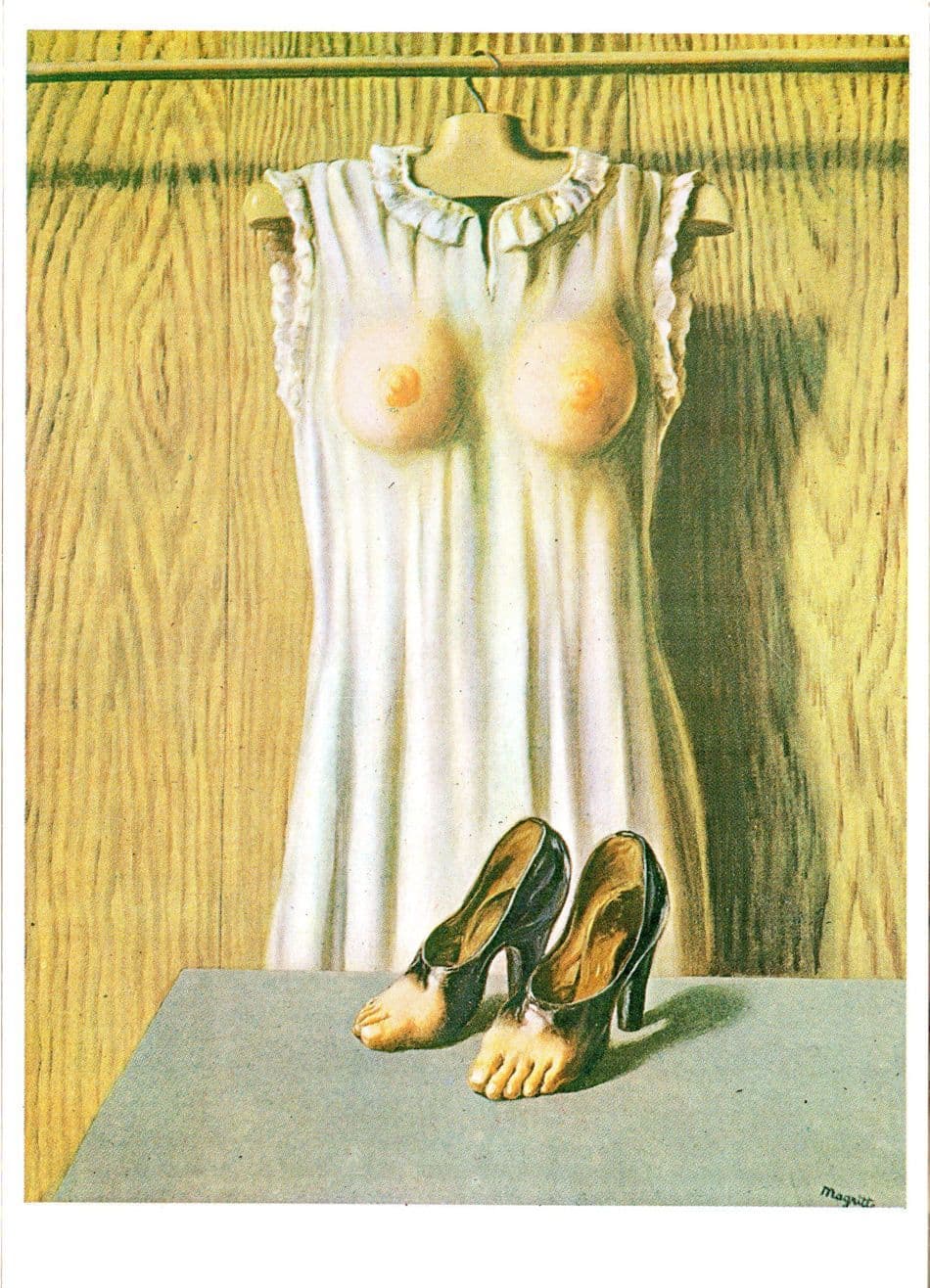 Magritte Philosophy In The Boudoir Risque Painting Postcard