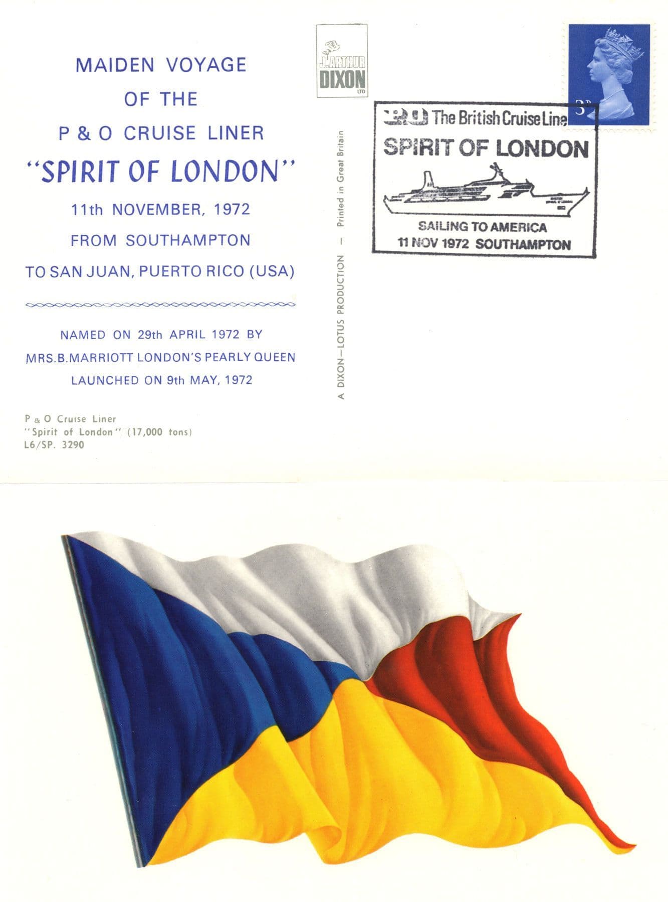 Maiden Voyage Of Spirit Of London 1972 Cover & P&O 2x Postcard