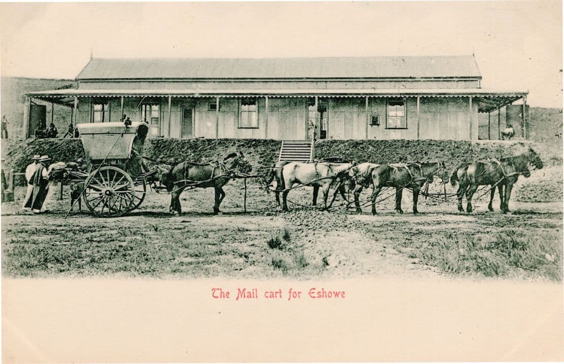 Mail Cart For Eshowe South Africa Old Transportation Postcard