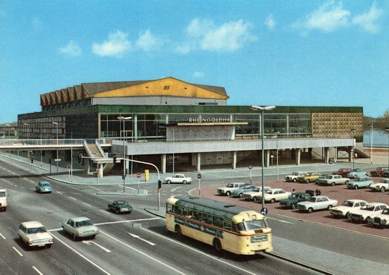 Mainz Rheingholdhalle German Bus Station Coach Postcard