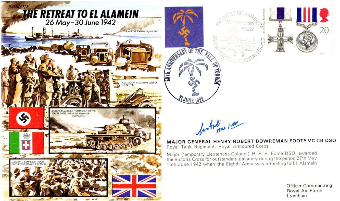 Major Henry Robert Bowreman Foote Victoria Cross WW2 Hand Signed FDC