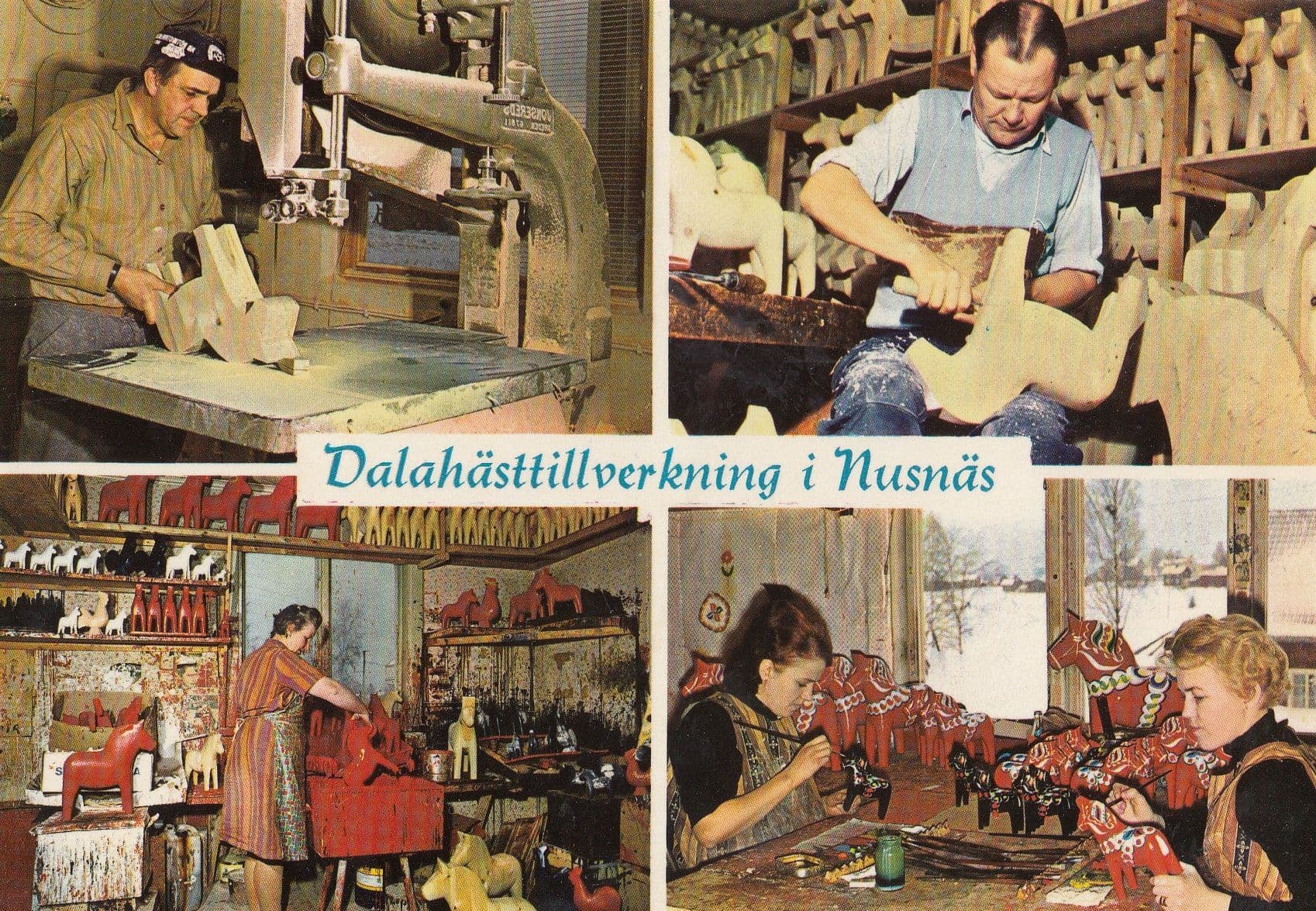 Making A Dalecarlia Dalahast Horse Sawing Norwegian Craft Postcard