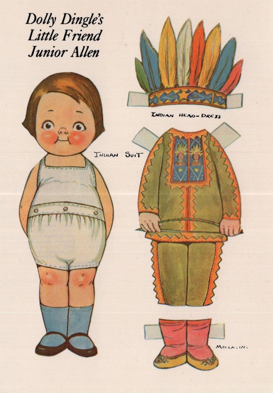 Making Sewing A Red Indian Fancy Dress Outfit Comic Pattern Postcard